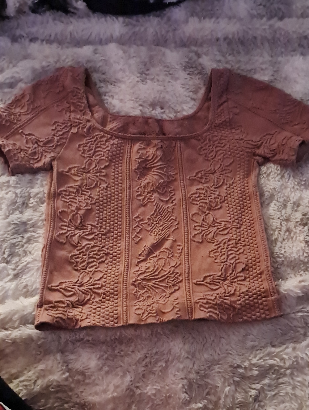 Wallflower Mauve-Brown Short Sleeve Scoop Neck Knit Top
